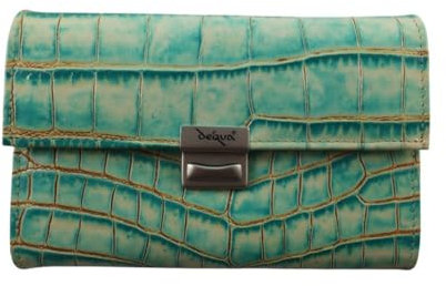 déqua G8 Leder Unikat Geldbörse Kroko türkis