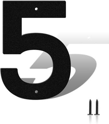 Höhe 5cm Hausnummer,wetterfest pulverbeschichtete Türnummer,Hausnummernschild aus massivem Stahl,schwarz lackierte Hausnummer für Ladenbeschilderung,Briefkasten,Garten,Hotel(5)