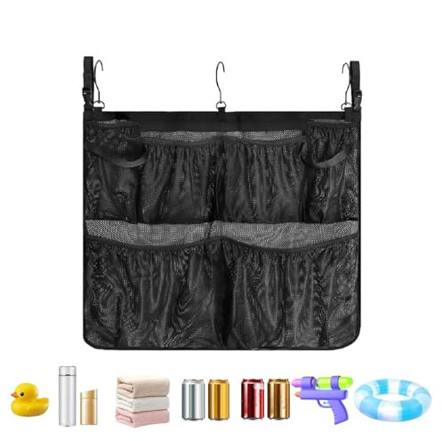 Yiohejy Poolorganisation und Lagerung, Pool Float Storage Organizer - 5 Fächer Speicherbeutel Poolside Korb - Beutelbeutelfaltbares Maschentasche am Pool für den Innenbereich im Freien im Freien