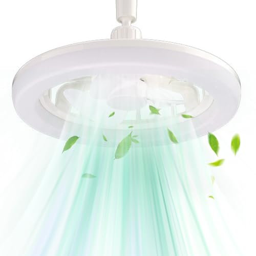 CRGANGZY Ceiling Fan with Lamp Socket Fan Light with Remote Screw Bladeless Ceiling Fan Lights with Remote Control Fragrance Function for Bedroom Kitchen Living Room