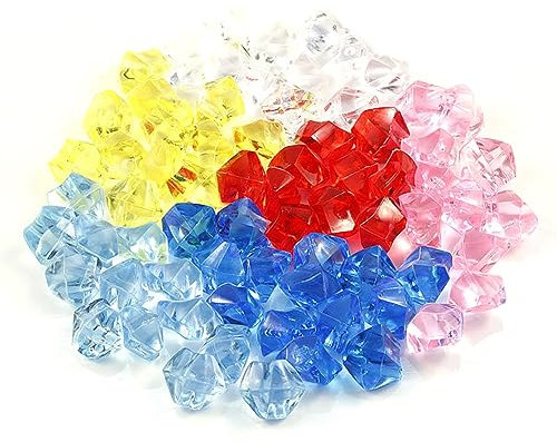 200 PCS Aquarium Acrylic Stones for Fish Bowl Fishtank Garden Pond Craft Ice Cubes Decor Vase Filler Pebbles