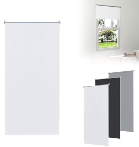 ACXIN Tenda a rullo oscurante Klemmfix, senza fori, 80 x 160 cm, tenda termica per finestre, tenda avvolgibile per finestre e porte, protezione solare (bianco)