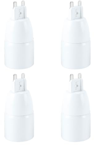 Hoite Lot de 4 douilles G9 vers E14, adaptateurs pour ampoules, pour convertir une douille E14 en douille G9