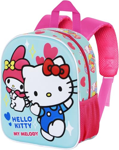 3D Kindergartenrucksack für Kinder, Freizeitrucksack für Jungen und Mädchen, Kindergarten, 31 cm, Reisen, Geschenk, Stitch, Spiderman, Minni, Sonic, Hello Kitty Friendsh, 31