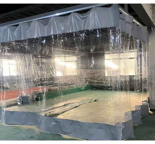 Tende Industriali Per Lavanderie Con Occhielli E Ganci In Metallo, Telone In PVC Giuntato Da 1 Mm, Tende In Vinile Trasparente Per Chiusure Di Patio, Pergolati, Verande, Gazebo(2.5x2m/8.2x6.6ft)