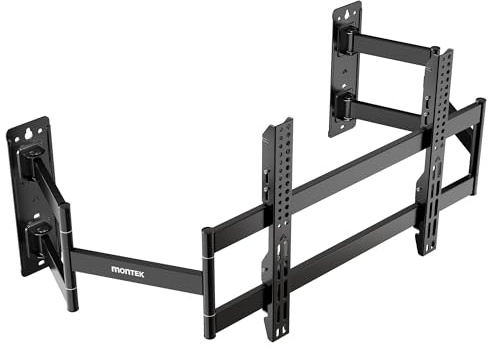 monTEK Supporto da parete per TV ad angolo Full Motion per TV LCD LED da 55-90 pollici, supporto da parete per TV a schermo piatto curvo resistente, con capacità di carico di 79,8 kg, braccio doppio