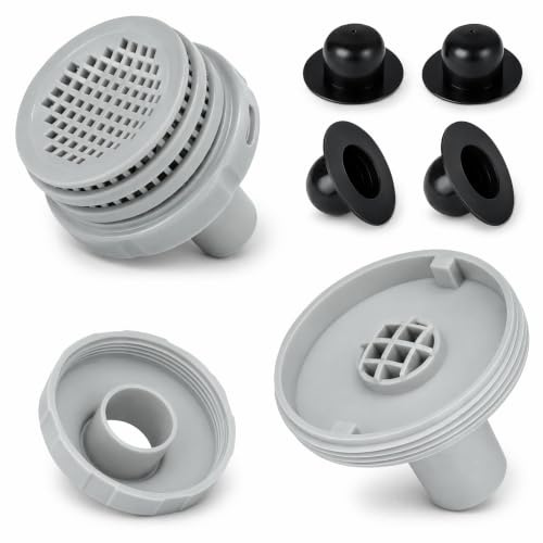 NARYVORA Kit Conexión Piscina 32mm Compatible con Intex | Conector de Filtro de Piscina con Adaptador y Tapones de Pared, Accesorios Piscina con Rosca Interior para Atornillar