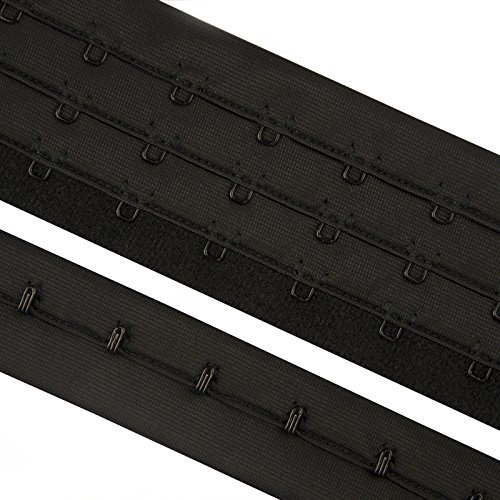 HAND H0941 Bra Continuous Hook and Eye Triple Plush Backed/Fleced Nylon Black Tape - 2 Metres