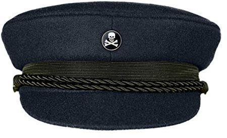 MADSea Elbsegler Premium Tuch mit Motivpin Pirat dunkelblau Pin, Größe:61, Pins:Pirat rund