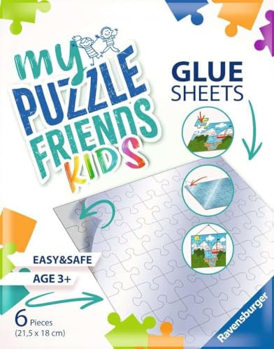 Ravensburger - Accessoire pour Puzzles - Adultes et Enfants dès 3 Ans - Feuilles adhésives pour Puzzles en Carton - Blanc - 6 Feuilles Autocollantes de 21,5 x 18 cm dans Un Paquet - 13301
