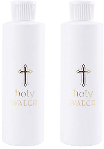 BESPORTBLE 2 Stück Weihwasser Flasche Rund Kunststoffflaschen Zylindrische Jesus Kreuz Muster Exorzismus Katholizismus Kirche Reisen OHNE Füllung