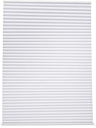 Amazon Basics Plissee-Rollo ohne Zugkette, ohne Bohren, 80 x 120 cm, Weiß