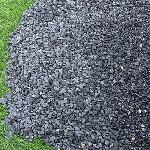 Avalution 6–9 mm natürlicher schwarzer Kies, polierter Stein, Sukkulentenpflanze, Bonsai-Stein, DIY-Pflanzenstein für Garten, Außen- und Innenbereich, Kies, Aquarium, Feengarten, Dekoration, 8.2 kg