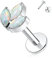 16g Labret Tragus Lippenknorpel Medusa Schmuck Opal Titan Tragus Medusa Conch Helix Monroe Philtrum Piercing Schmuck Ohrringe mit Innengewinde Tragus Creolen Lippenringe für Frauen Knorpel Labret 8mm