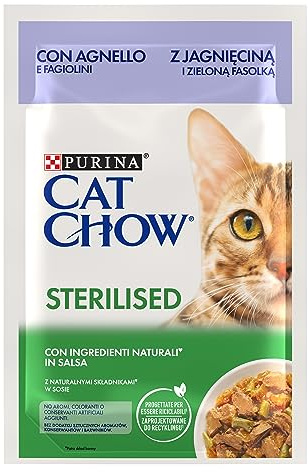 Purina Cat Chow Nassfutter für Erwachsene, sterilisiert, mit Lamm, 85 g