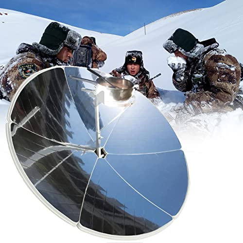 JINGEDD Estufa de Cocina Solar,Cocina Solar de ConcentracióN,Estufa Solar PortáTil,Horno Solar ParabóLico para Acampar Al Aire Libre,Soporte de Hierro,Horno Solar,Cocina Al Aire Libre