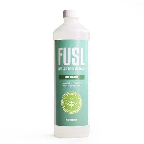 FUSL Kalkreiniger Flasche 1L - Qualitätsreiniger für Bad, Küche & Sanitär - anwendbar auf Oberflächen wie Armaturen, Fliesen, Waschbecken, Duschwände, Toiletten, Wasserkocher und Küchengeräte