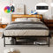BEXEVUE Bett 140x200 cm mit LED und Steckdose, Metallbettgestell mit Kopfteil, moderner Bettrahmen mit Stauraum, robust und langlebig, einfach zu montieren – Ideal für Schlafzimmer und Gästezimmer