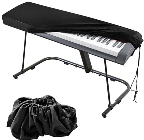 KARELLS 61 Key Piano Keyboard Dust Cover, Protective for Electronic Keyboard, Stretchable Velvet Dust Cover with Drawstring Locking Clasp, 61 Keys Piano Covers & Cases, Digital Piano