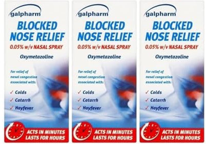 GAL-Pharm Blocked Nose Relief Nasal Spray OXYMETAZOLINE HAYFEVER Catarrh (3)