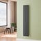 S'AFIELINA 1600 x 304 mm Anthracite Grey Bathroom Radiator - Vertical Traditional Designer Single Column Flat Panel Modern Central Heating Dual Fuel Tall Radiator
