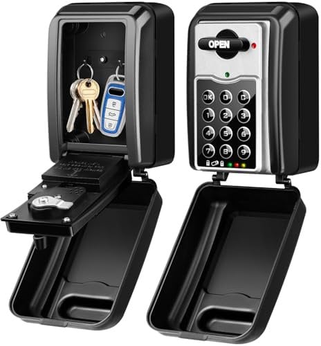ENONEO Grande Boite à Clés Securisee Exterieur | Anti-vol & Privilèges Administrateur | Boite à Clefs Murale avec Code 6 Chiffres Digital Boitier a Clef Étanche Antirouille Combination Lock Box