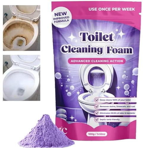Fizzclean Toilet Cleaner,Fizz Clean Toilet Cleaning Foam,Touch Free Fizzy Foam Toile/t,Toile/t Cleaning Foaming Powder,Fizz Clean T/oilet Cleaner,Limescale Remover Powder,T/oilet Bowl Cleaner