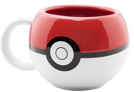ABYSTYLE - Taza 3D Pokemon Pokeball - Producto oficial - 500 ml - Cerámica de alta calidad - Taza esférica coleccionista