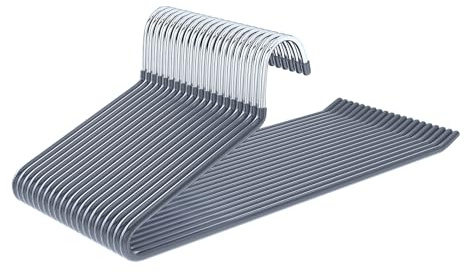ABHENG Hosenbügel aus Metall, 20er-Pack, Kleiderbügel für Hosen mit offenen Enden, platzsparend, rutschfest, einfaches Aufhängen, 38B x 13H cm, Grau,AIY0520G