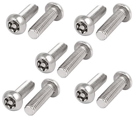 sourcing map 10 Stück M6x20mm 304 Edelstahl Linsenkopf Torx Schrauben Linsenschrauben DE de