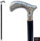 Vatertagsgeschenke Crafts Holz Spazierstock - 37 Vintage Ebenholz Black Sheesham Holz verziert mit Silber Handle Gehstock für Männer und Frauen. Holz Deko und Gehstöcke
