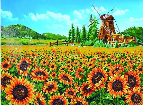 Diamond Dotz Painting Kit: Sunflower Windmill