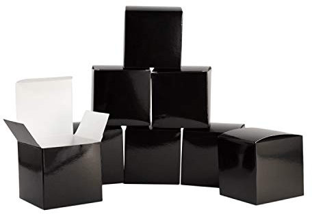 Oblique Unique® 8 Pappschachteln für DIY Adventskalender Advent Kisten Boxen Schachteln Glänzend für Weihnachten zum Basteln Befüllen Dekorieren - Farbe wählbar (Schwarz)