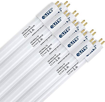 eLITe LED Röhre T5, 114,9cm, 24W, sehr hell, 2400lm, 830, 3000 Kelvin, Warmweiß, NUR FÜR EVG, 140 Grad, homogenes Licht, langlebig 50.000h, 3 Jahre Garantie, 10 Stück