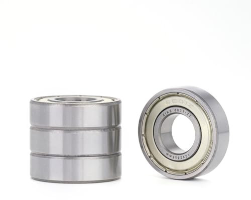 XiKe 4 Stück 6001ZZ Kugellager 12x28x8mm Chromstahl und Vorgeschmiert, 6001-2Z Rillenkugellager mit Metall-Doppeldichtungen.