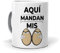 Tazas Divertidas | Aquí Mandan mis Huevos | Regalo para Papá | Taza para Papá | Ahórrate Envolverlo | Taza de Café y Té | Cerámica 350 ML