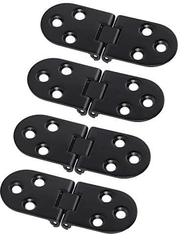AUNMAS 4Pcs Flip Hinge, 80 * 30 * 2.2mm Zinc Alloy Black Door Flap Hinge Table Flip Hinge Folding Flip Top Hinge for Cabinet Hardware Accessory