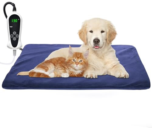 Pet Heating Pad, Electric Heating Pad for Dogs and Cats Indoor Warming Mat with Auto Power Off (Large:22 x 18)