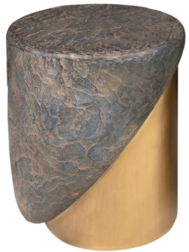 Casa Padrino Designer Hocker Antik Kupfer/Messing Ø 41 x H. 48,5 cm - Runder Sitzhocker aus Glasfaserverstärktem Beton - Luxus Möbel