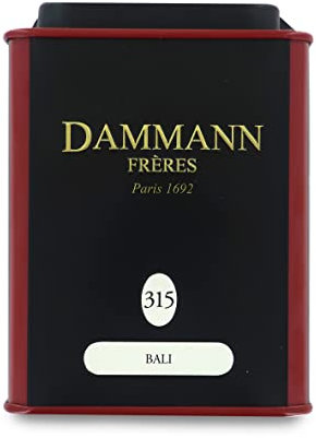 Dammann Bali 315 - Tè verde con petali di gelsomino, litchi, pompelmo e petali di rosa, 90 grammi, Dammann Frères