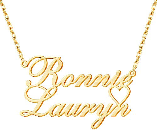 Namenskette in Silber, Personalisierte Kette mit Gravur, 18K Rosegold/Gold Vergoldet, Geschenk für Damen und Herren