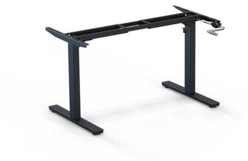 ergoni Eco - manuell höhenverstellbares Tischgestell - mit Kurbel ohne Strom (matt schwarz)
