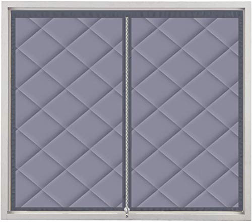 LIVEINU Wärmeschutzvorhang Reißverschluss Thermo Türvorhang Fliegengitter Panel-Isolierung Thermovorhang Wasserdicht Winddicht Klimaanlage Fliegenvorhang 180x180cm Grau mit Reißverschluss