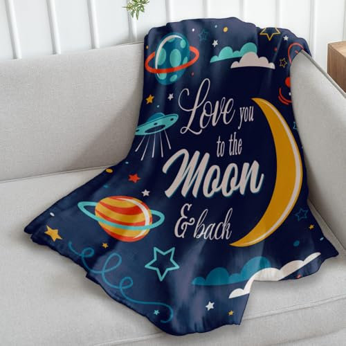 Infinity Republic - Love You To The Moon & Back Super Plüsch Decke – Perfekt für Babys, Kinder, Jugendliche, Geschenke, Kindergärten usw.