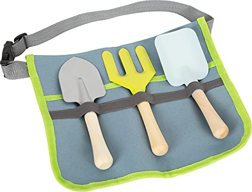Small Foot Gürteltasche mit Gartenwerkzeug aus Holz und Metall, mit verstellbarem Gurt, für Kinder ab 3 Jahren, Gartengeräte 11882, Multicolor