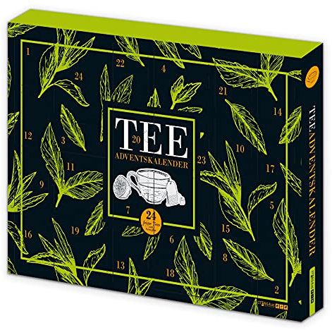 itenga Tee Adventskalender gefüllt - Teeadventskalender - 50x35x4,6cm mit hochwertigen Marken Teebeuteln