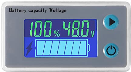 Batteriekapazitätsmonitor 10-100 V Messgerät Voltmeter mit Temperaturanzeige Digitales Universal-Batteriekapazitätstester Schaltermessgerät Messgerät 12 V 24 V 36 V 48 V LCD-Display Batterieanzeige