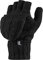 HEAT HOLDERS - Damen Thermo Fingerlose Handschuhe mit Fäustlinge Kappe | Winter Handschuhe mit Plüsch Fleecefutter (Einheitsgröße, Schwarz)