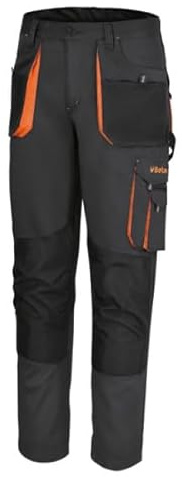 BETA 7860G Taglia 3XL - Pantaloni da Lavoro Leggeri Easy, in Tessuto T/C, con Tasche Porta Minuteria e Nastro Porta Martello, Grigio
