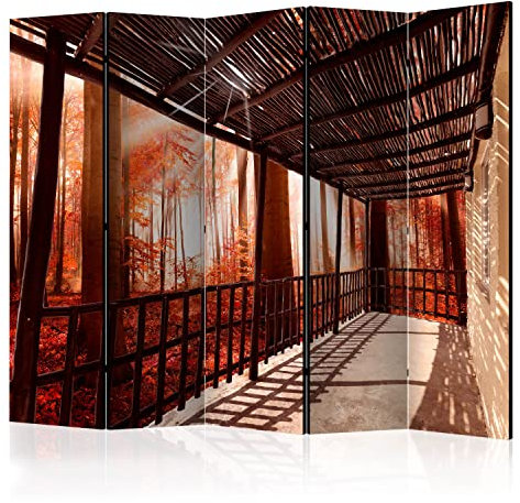 murando - Paravent Raumteiler Innen Natur 225x172 cm 5-teilig Einseitig Raumtrenner Trennwand Holz Room Divider Mobiler Sichtschutz Spanische Wand Raum Abtrennung Wald Bäume c-C-0152-z-c